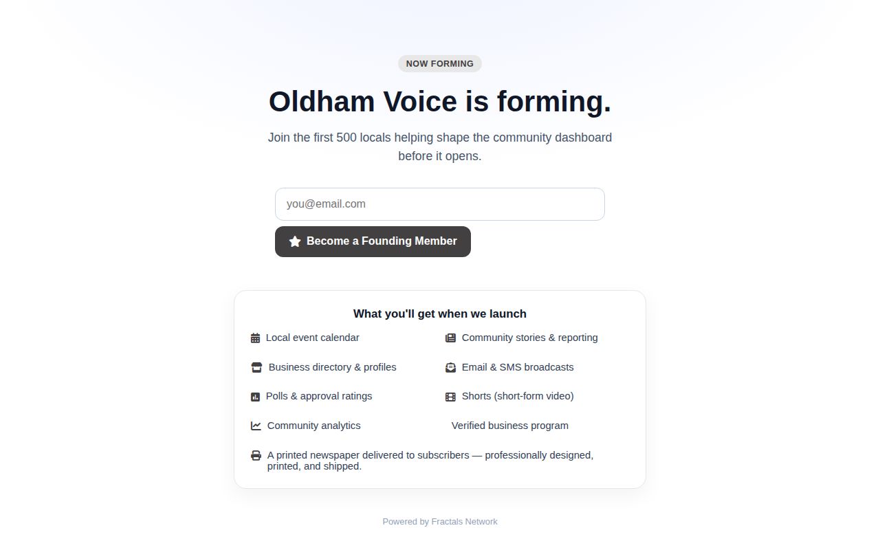 Oldham Voice home page used to locate dated OCDC jail activity